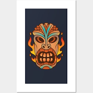 Funny Tribal Tiki Head Posters and Art